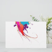 抽象芸術エキゾチック蝶絵を描(ばちゃばちゃ)跳ねる 便箋 (スタンド正面)