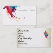 抽象芸術エキゾチック蝶絵を描（ばちゃばちゃ）跳ねる 名刺 (正面/裏面)