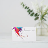 抽象芸術エキゾチック蝶絵を描（ばちゃばちゃ）跳ねる 名刺 (スタンド正面)