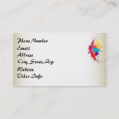 抽象芸術エキゾチック蝶絵を描（ばちゃばちゃ）跳ねる 名刺 (裏面)