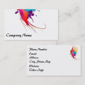 抽象芸術エキゾチック蝶絵を描（ばちゃばちゃ）跳ねる 名刺 (正面/裏面)