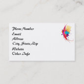 抽象芸術エキゾチック蝶絵を描（ばちゃばちゃ）跳ねる 名刺 (裏面)