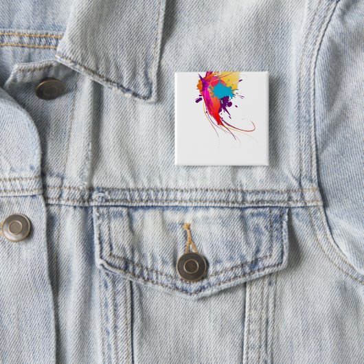 抽象芸術エキゾチック蝶絵を描（ばちゃばちゃ）跳ねる 缶バッジ (インサイチュ)