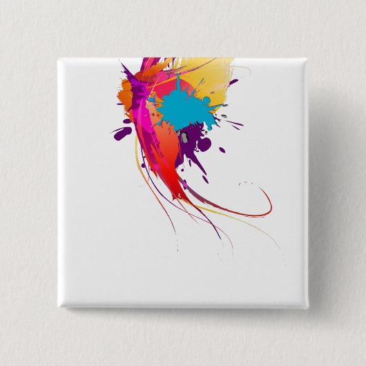 抽象芸術エキゾチック蝶絵を描(ばちゃばちゃ)跳ねる 缶バッジ (正面)