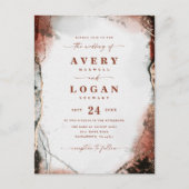 抽象芸術エザーアルラスト&ハンター結婚式招待状 案内ポストカード (正面)