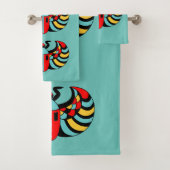 抽象芸術エジプトスカラブカブトムシ明るい色 バスタオルセット (インサイチュ)