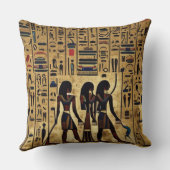 抽象芸術エジプト絵文字装飾用クッション クッション (裏面)