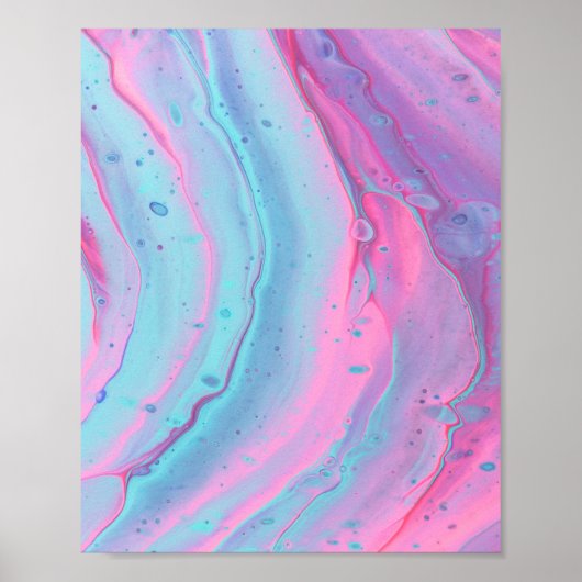 抽象芸術エステティックVAPORWAVE水カラーアートスプラッシュ ポスター (正面)