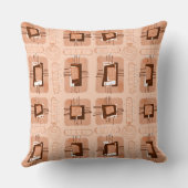 抽象芸術エスニックマトリックス – ほこりっぽいサンゴ クッション (裏面)