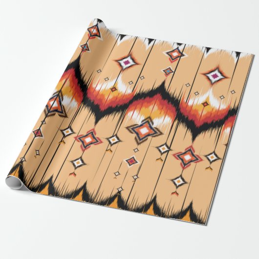抽象芸術エスニック幾何学模様デザイン,イカット図形 ラッピングペーパー (アンロールド)
