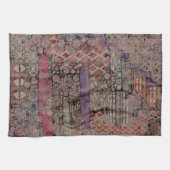 抽象芸術エスノパターン – 民俗芸術1 キッチンタオル (横)