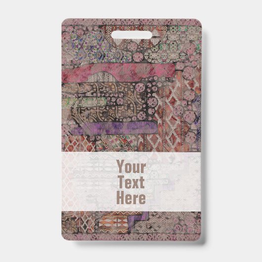 抽象芸術エスノパターン – 民俗芸術1 バッジ (正面)