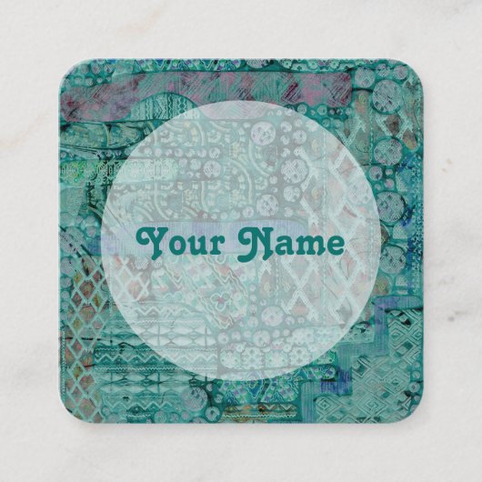 抽象芸術エスノパターン – 民俗芸術2 スクエア名刺 (正面)