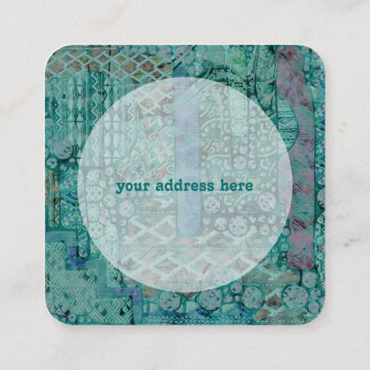 抽象芸術エスノパターン – 民俗芸術2 スクエア名刺 (裏面)