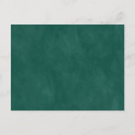 抽象芸術エテリアエメラルドグリーン結婚式招待状 案内ポストカード (裏面)