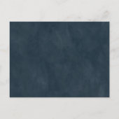 抽象芸術エテリアダークブルー結婚式招待状 案内ポストカード (裏面)