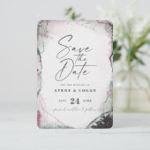 抽象芸術エテリアマウヴ薄紫パープル結婚ズ セーブザデート (スタンド正面)