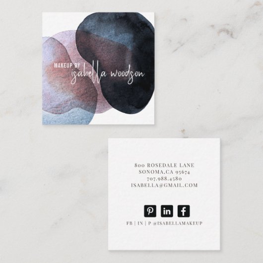 抽象芸術エテリアメイクアップアーティスト スクエア名刺 (正面/裏面)