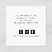 抽象芸術エテリアメイクアップアーティスト スクエア名刺 (裏面)