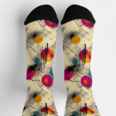 抽象芸術エナジースソックス(マゼンタ、オレンジ、ティール（緑がかった色）) ソックス (上部)