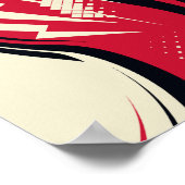 抽象芸術エネルギーデザイン曲線と稲妻 ポスター (角)