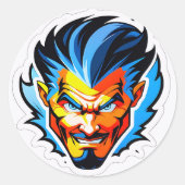 抽象芸術エネルギー流 ラウンドシール (正面)