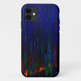 "抽象芸術エバーグリーン"ブルーiPhone5ケース iPhone 11 ケース