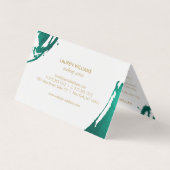 抽象芸術エメラルドグリーンのブラシストローク 名刺 (裏面)