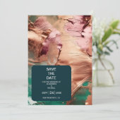 抽象芸術エメラルドグリーンバラ結婚金ゴールド セーブザデート (スタンド正面)