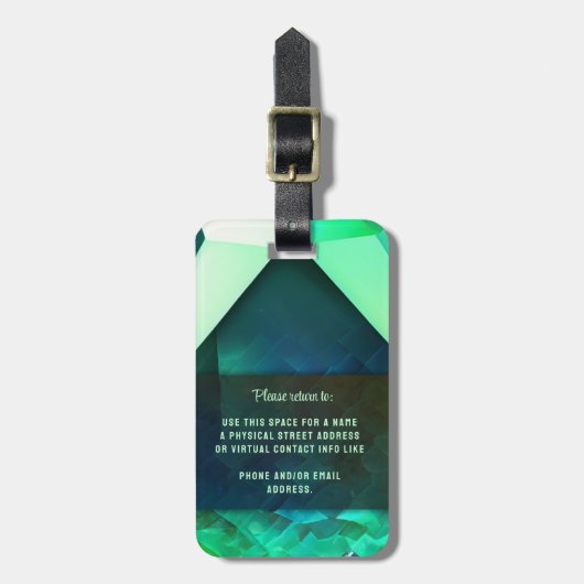 抽象芸術エメラルド錬金術マジカルエナジーアドベンチャー ラゲッジタグ (正面縦)