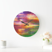 抽象芸術エラー：画面テクスチャのテスト ラージ壁時計 (ホーム)