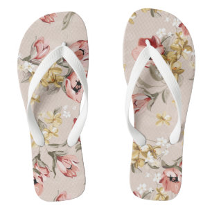 抽象芸術エレガンスの花柄3 ビーチサンダル
