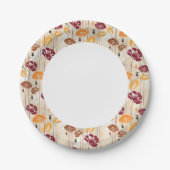 抽象芸術エレガンスの花柄4 ペーパープレート (正面)