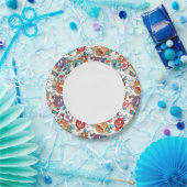 抽象芸術エレガンスの花模様5 ペーパープレート (パーティー)