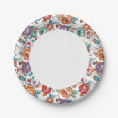 抽象芸術エレガンスの花模様5 ペーパープレート (正面)