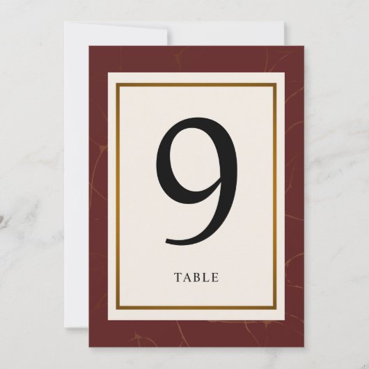 抽象芸術エレガンスゴールデンフレームテーブル番号 招待状 (正面)
