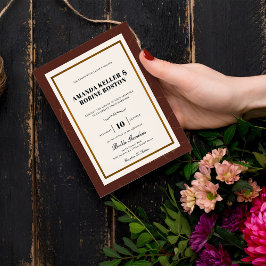 抽象芸術エレガンスゴールデン結婚フレーム 招待状