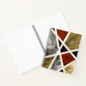 抽象芸術エレガンスノートブック – ブラック、レッド、金ゴールドアート ノートブック (内部)