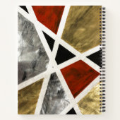 抽象芸術エレガンスノートブック – ブラック、レッド、金ゴールドアート ノートブック (裏面)