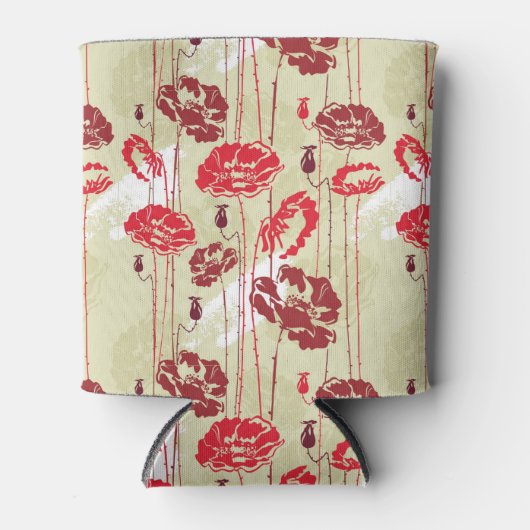 抽象芸術エレガンスフローラルパターン2 缶クーラー (正面)