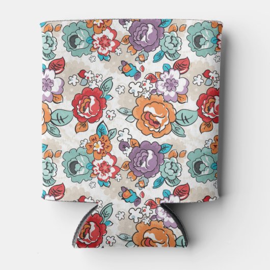 抽象芸術エレガンスフローラルパターン5 缶クーラー (正面)