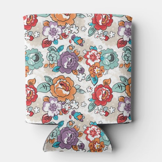 抽象芸術エレガンスフローラルパターン5 缶クーラー (裏面)