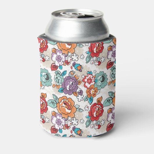 抽象芸術エレガンスフローラルパターン5 缶クーラー (缶裏面)