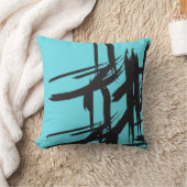 "抽象芸術エレガンス"ティール(緑がかった色)ブルーアクセントピロー クッション (ブランケット)