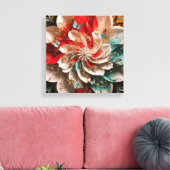 抽象芸術エレガンス:ポピーの色合いの謎の女性 キャンバスプリント (インサイチュ (リビング))
