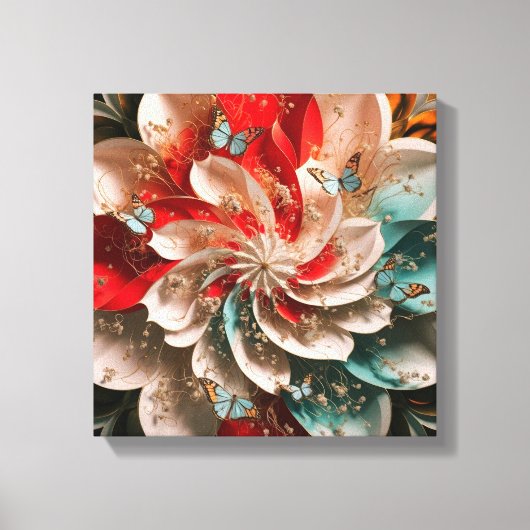 抽象芸術エレガンス:ポピーの色合いの謎の女性 キャンバスプリント (正面)