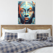 抽象芸術エレガンス：女性の幾何学的ポートレート キャンバスプリント (インサイチュ (寝室))