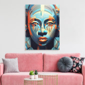 抽象芸術エレガンス：女性の幾何学的ポートレート キャンバスプリント (インサイチュ (リビング))
