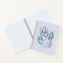 抽象芸術エレガンス：水彩パープルカラユリ ノートブック