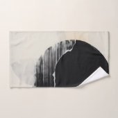 抽象芸術エレガンス：黒とWのコースティクス融合 バスタオルセット (ハンドタオル)